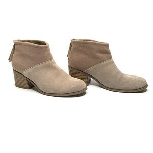 TOMS Forged Iron Desert Taupe Suede / Felt Ankle Boot